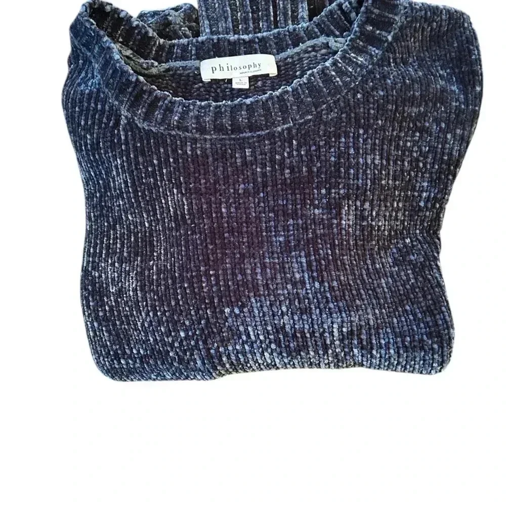 Super Soft Chenille Crew Neck Philosophy Sweater Size L